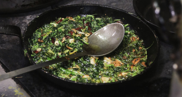 Signature spinach dish